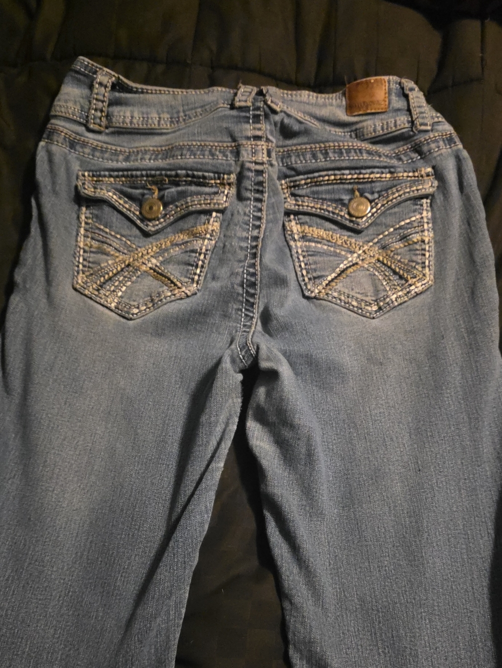 Wallflower Light Blue Straight Leg Jeans with Embroidered Back Pockets